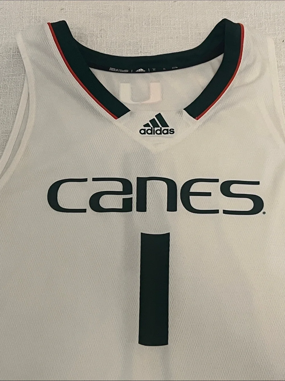 Adidas University of Miami Hurricanes #1 Swingman Basketball Jersey Sz XL NWOT